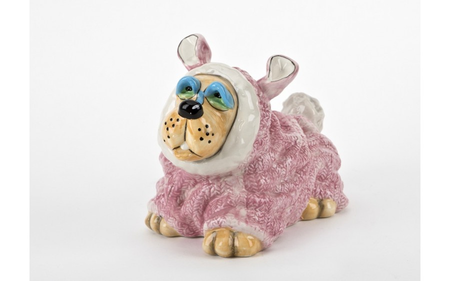 Skarbonka Pies w różowym ubranku