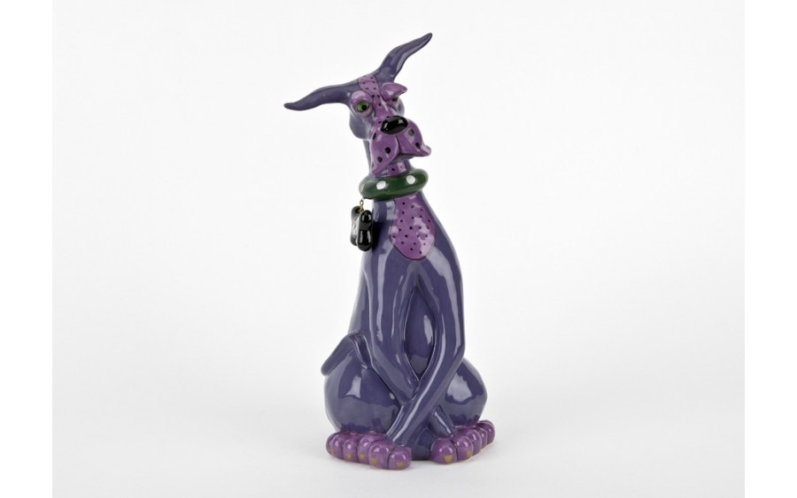 Figurka ceramiczna Pies fioletowy