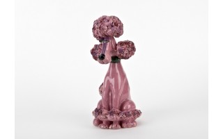 Skarbonka ceramiczna Pies Pudel różowy