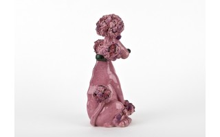 Skarbonka ceramiczna Pies Pudel różowy