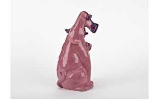 Ceramiczna skarbonka Pies różowy