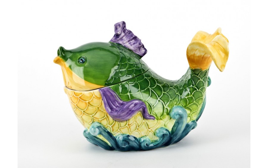 Pojemnik ceramiczny Ryba zielona
