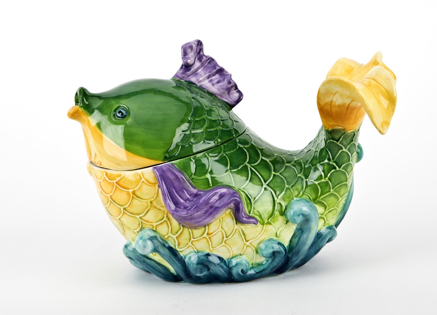 Pojemnik ceramiczny Ryba zielona