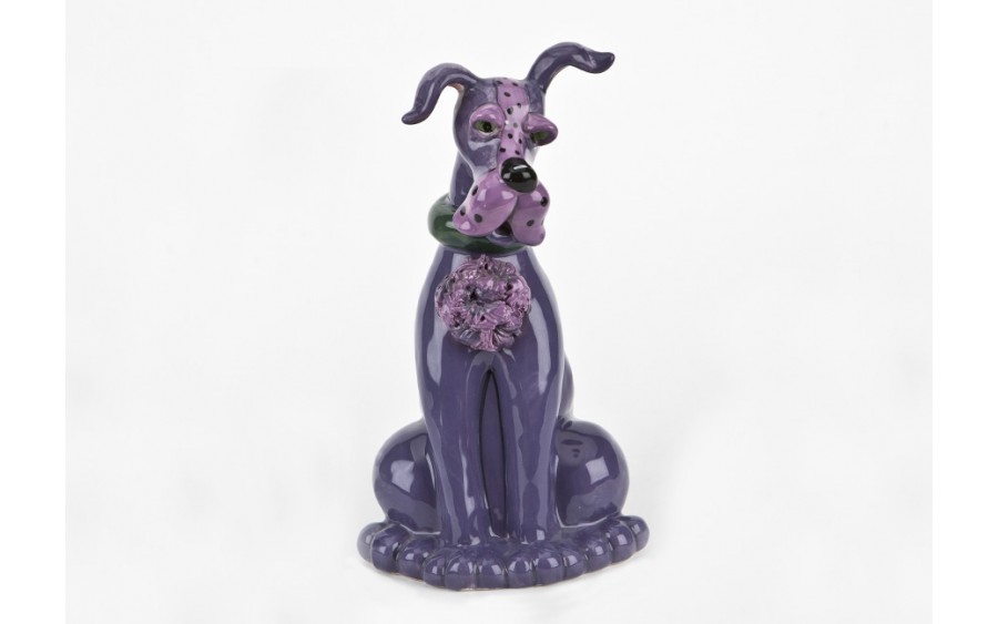 Ceramiczny imbryk Pies fioletowy