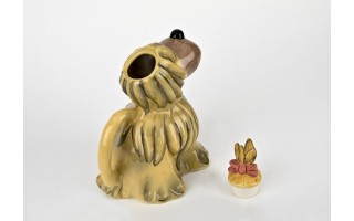 Ceramiczny imbryk Pies zielono-żółty