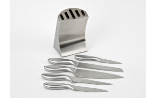 Blok z nożami - 5 części srebrny