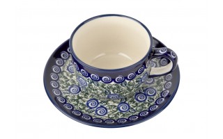 Filiżanka ze spodkiem Bolesławiec Dekor 1073A