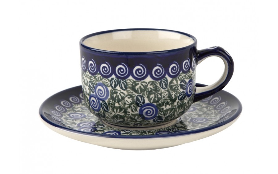 Filiżanka ze spodkiem Bolesławiec Dekor 1073A