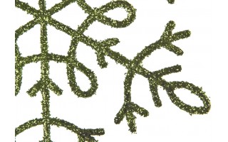 12x Ozdoba świąteczna śnieżynka zielona