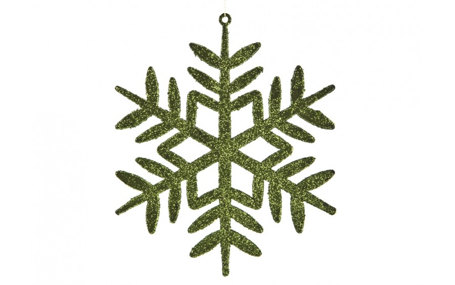 12x Ozdoba świąteczna śnieżynka zielona