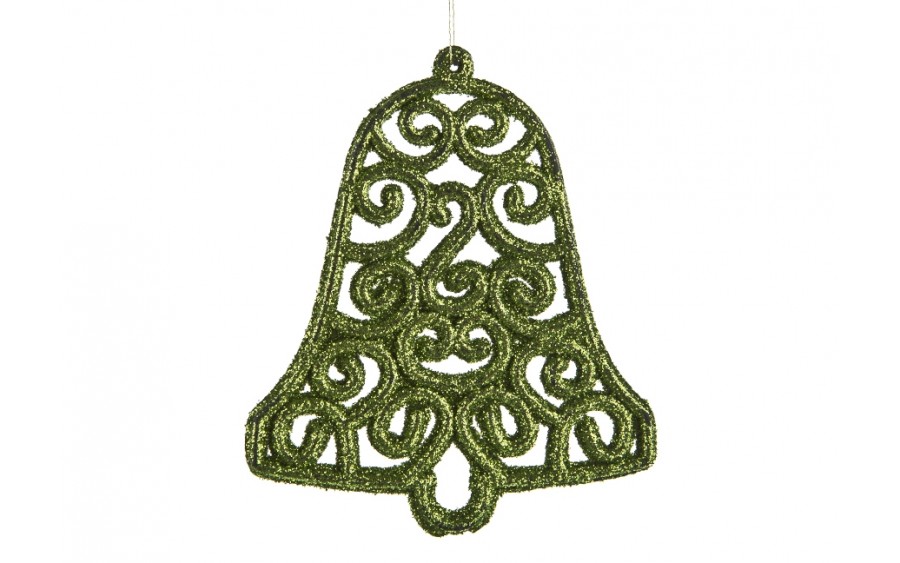 12x Ozdoba świąteczna zielona dzwonek