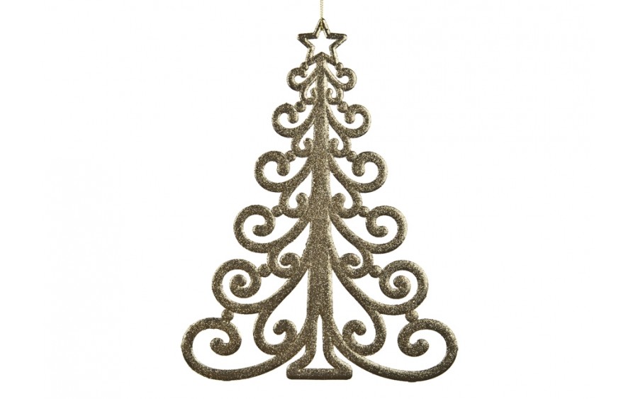 Ozdoba świąteczna Choinka złota