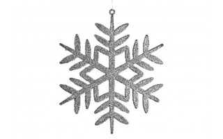 12x Ozdoba świąteczna śnieżynka srebrna