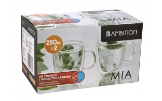 Komplet 2 Szklanek termicznych 250 ml Mia z podwójną ścianką 96854