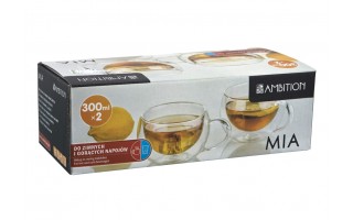 Komplet 2 szklanek termicznych 300 ml z podwójną ścianką Mia