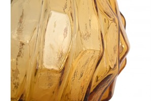 Wazon szklany 27cm bursztynowy złoty