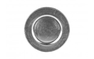 Talerz dekoracyjny plastikowy 30 cm - srebrny P0041