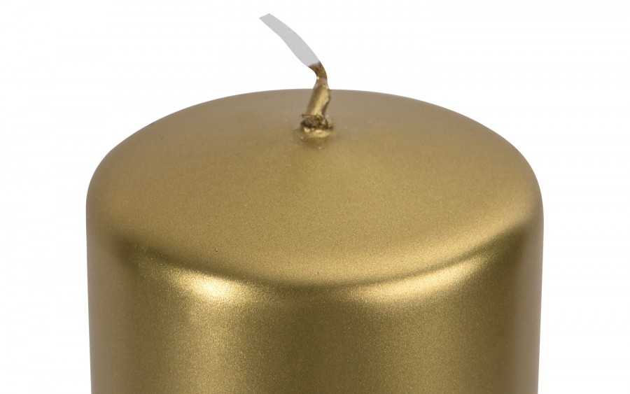 Świeca pieńkowa złoty metalik śr. 7cm