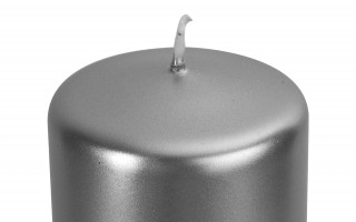 Świeca pieńkowa 20 cm srebrny metalik KL-4 200/70