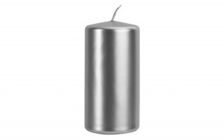 Świeca pieńkowa 12 cm srebrny metalik KL-4 120/58