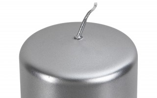 Świeca pieńkowa 12 cm srebrny metalik KL-4 120/58
