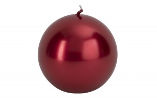 Świeca kula 10 cm czerwony metalik K-4