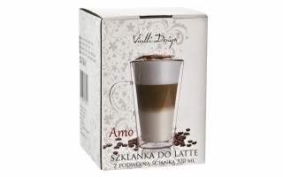 Szklanka termiczna do latte 320 ml z podwójną ścianką Amo