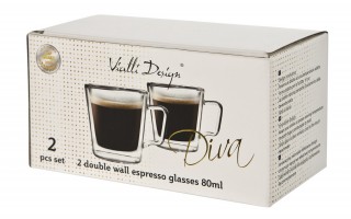 2x szklanka do espresso z podwójną ścianką 80ml.