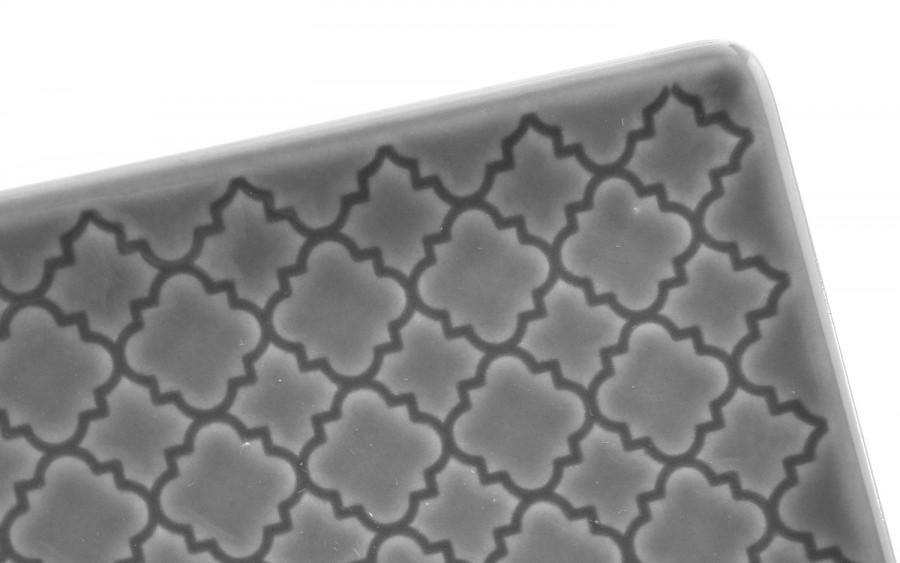 Talerz płytki kwadratowy 25,5cm Marrakesz szary K1