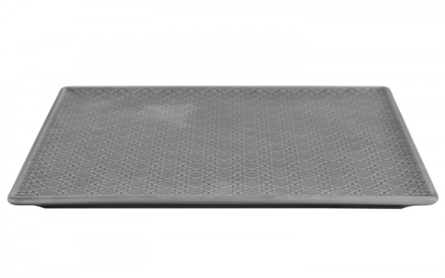 Talerz płytki kwadratowy 25,5cm Marrakesz szary K1