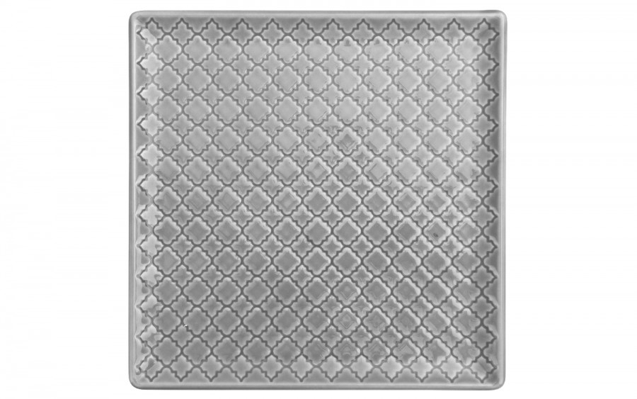 Talerz płytki kwadratowy 20,5cm Marrakesz szary K1