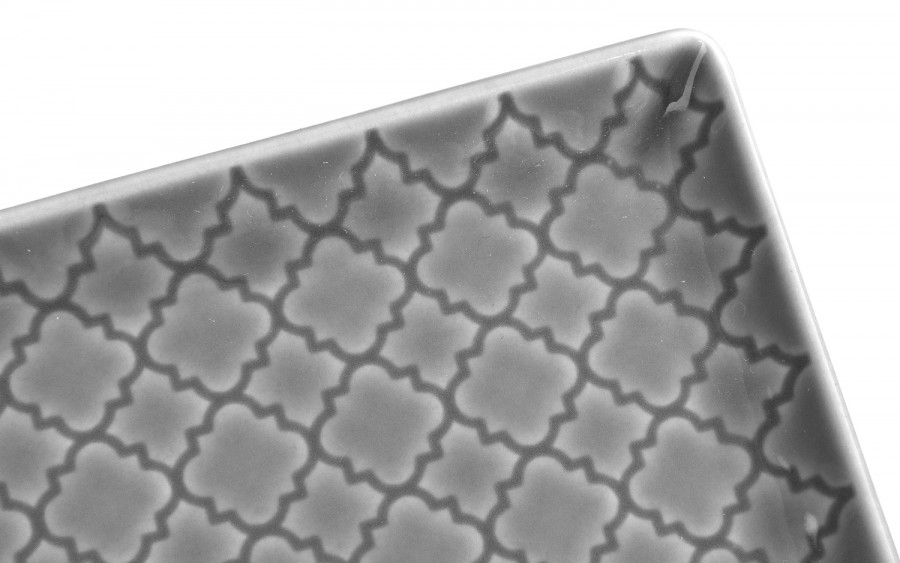 Talerz płytki kwadratowy 20,5cm Marrakesz szary K1