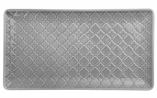 Talerz płytki prostokątny 24x13cm Marrakesz szary K1