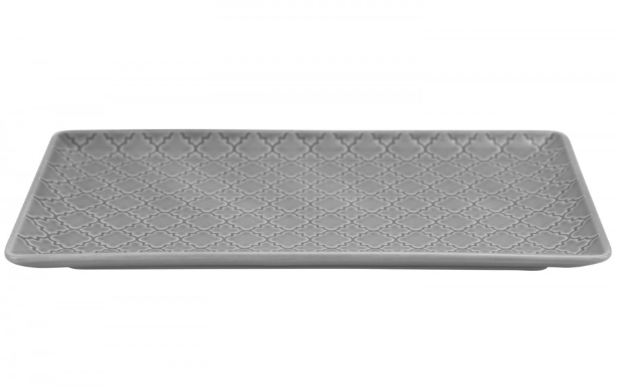 Talerz płytki prostokątny 24x13cm Marrakesz szary K1