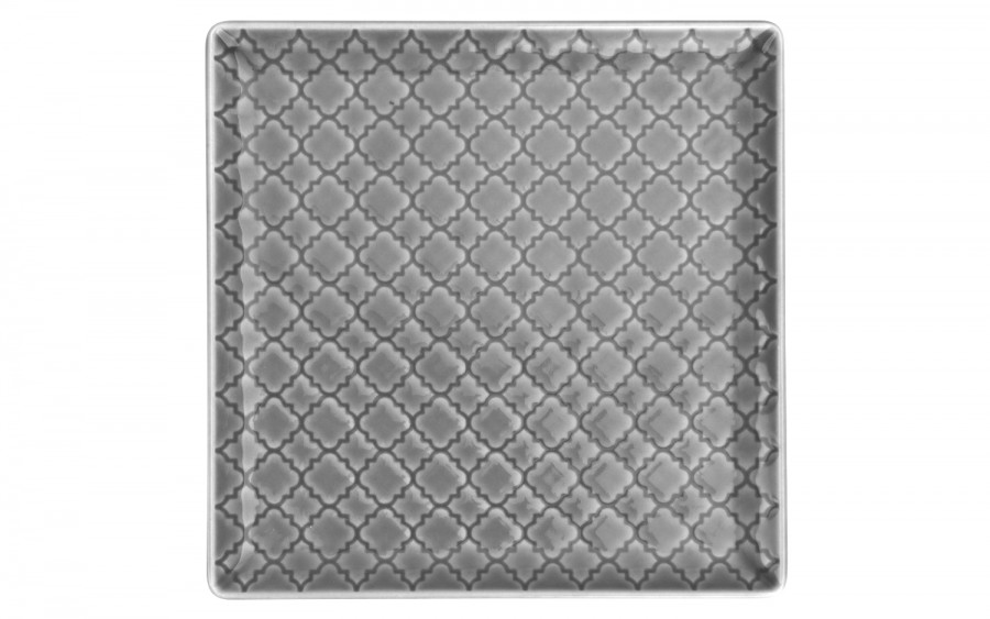 Talerz płytki kwadratowy 17cm Marrakesz szary K1