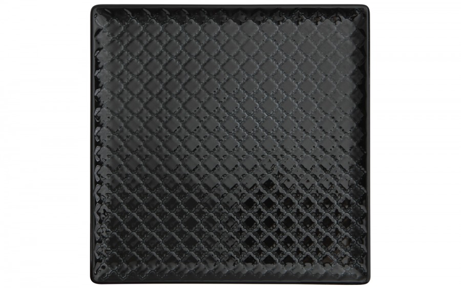 Talerz płytki kwadratowy 25,5cm Marrakesz czarny