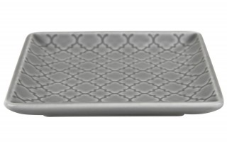 Talerz płytki kwadratowy 11cm Marrakesz szary K1