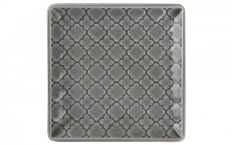 Talerz płytki kwadratowy 11cm Marrakesz szary K1