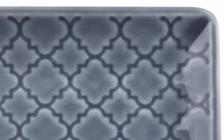 Talerz płytki kwadratowy 11cm Marrakesz szaro-niebieski