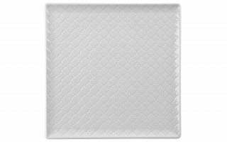 Talerz płytki kwadratowy 25,5cm Marrakesz biały