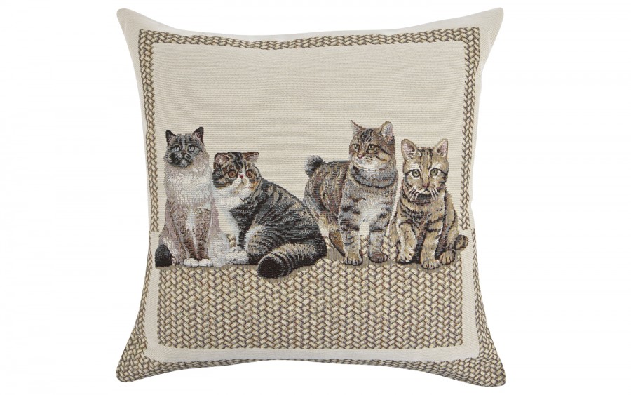 Poszewka dekoracyjna 45x45 cm Koty Gobelinowa Premium