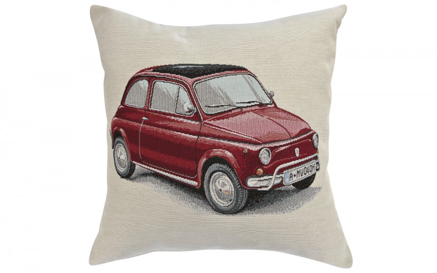 Poszewka dekoracyjna 45x45 cm Fiat 500 Gobelinowa Premium