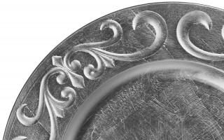 Talerz ozdobny 33cm srebrny