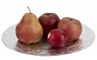 Talerz dekoracyjny plastikowy 33 cm srebrny P0314