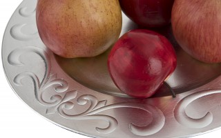 Talerz dekoracyjny plastikowy 33 cm srebrny P0314