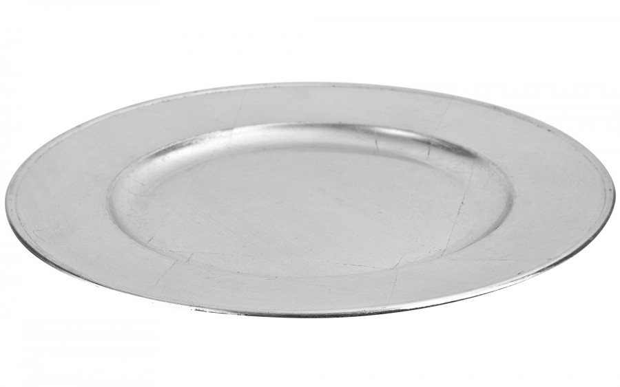 Talerz dekoracyjny plastikowy 30 cm - srebrny P0041