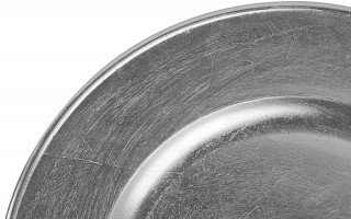 Talerz plastikowy ozdobny 30cm - srebrny