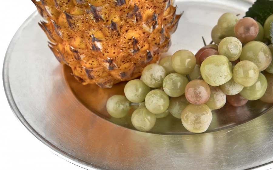 Talerz dekoracyjny plastikowy 30 cm - srebrny P0041