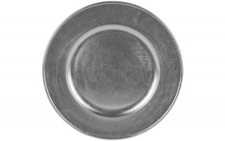 Talerz dekoracyjny plastikowy 30 cm - srebrny P0041