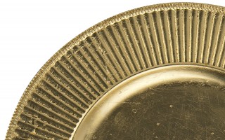 Talerz plastikowy ozdobny 33cm - złoty